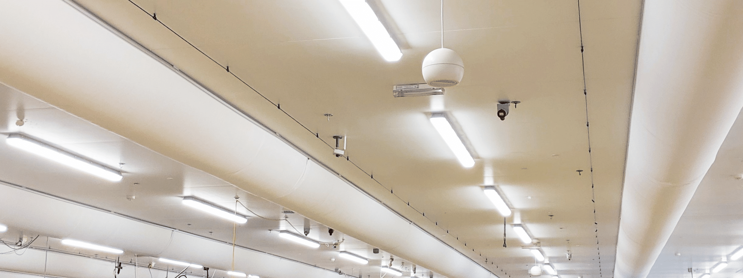 Hygienic fabric ducts in a food factory