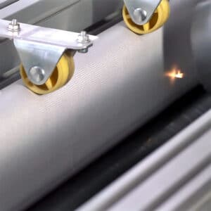 Manufacturing methods: lasering microperforations on Prihoda air sock. 