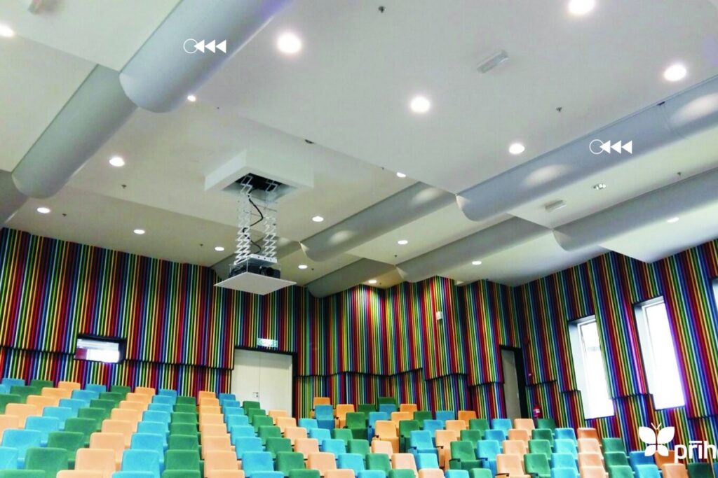 cinema ventilation using fabric ducts