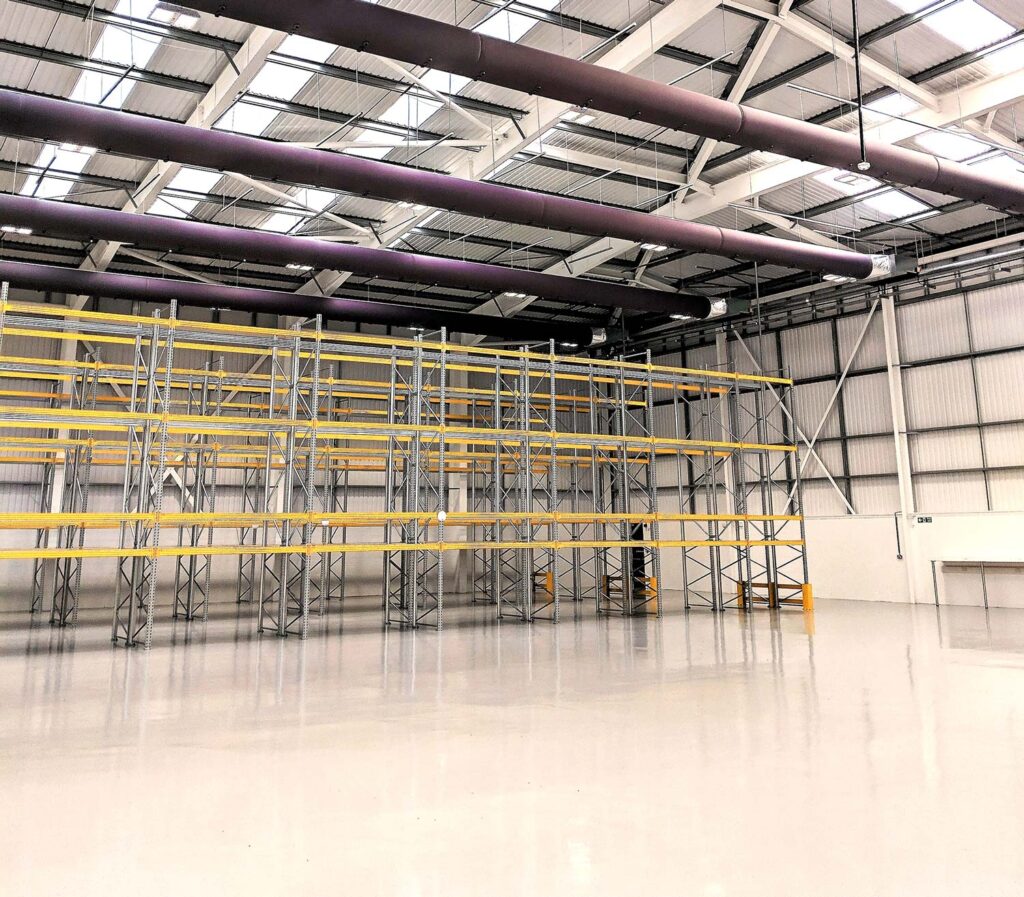 warehouse ventilation industrial fabric diffuser application