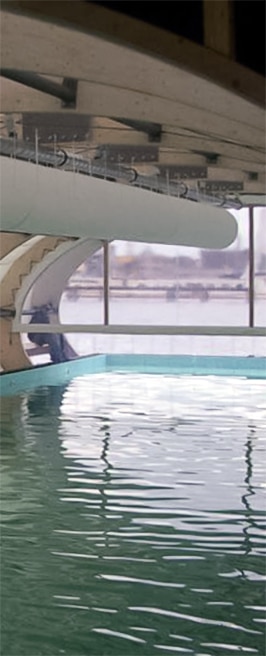 Prihoda fabric duct for indoor swimming pool