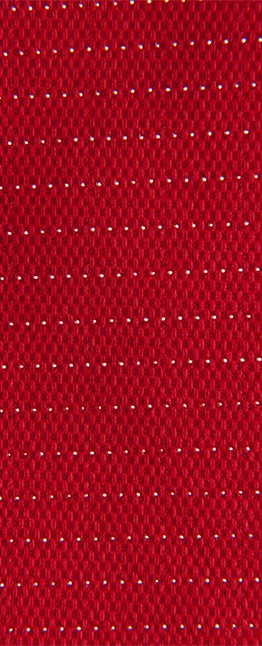 Fabric diffuser microperforations on red Prihoda material